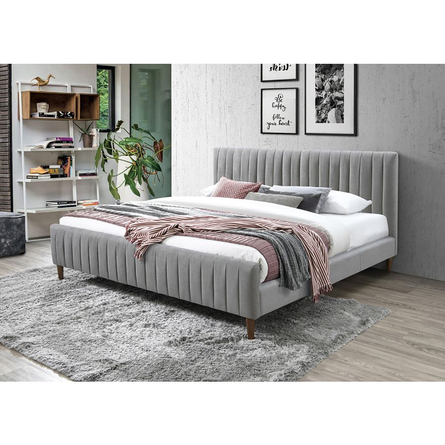 Hannah 78" King Platform Bed in Light Grey 101-622K-LG