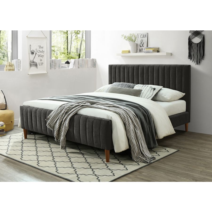 Hannah 60" Queen Platform Bed in Charcoal 101-622Q-CH