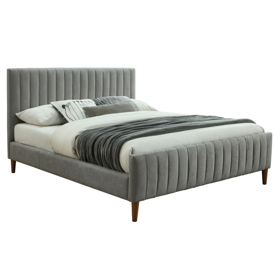 Hannah 60" Queen Platform Bed in Light Grey 101-622Q-LG