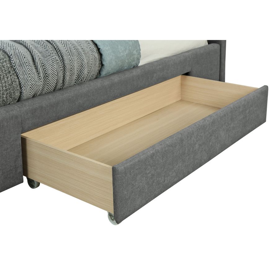Emilio 78" King Platform Bed with Drawers in Light Grey 101-633K-LG