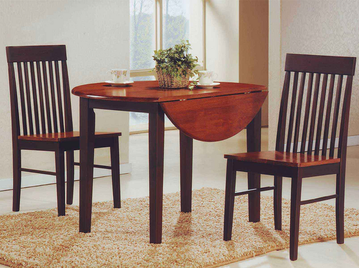 Wooden Espresso Dining Table With 2 Chairs IF -1012