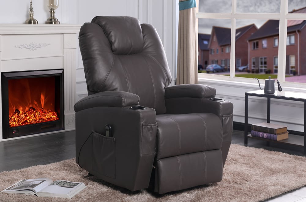 Chocolate Recliner Lift Chair T-1014 Quality Furniture Guaranteed