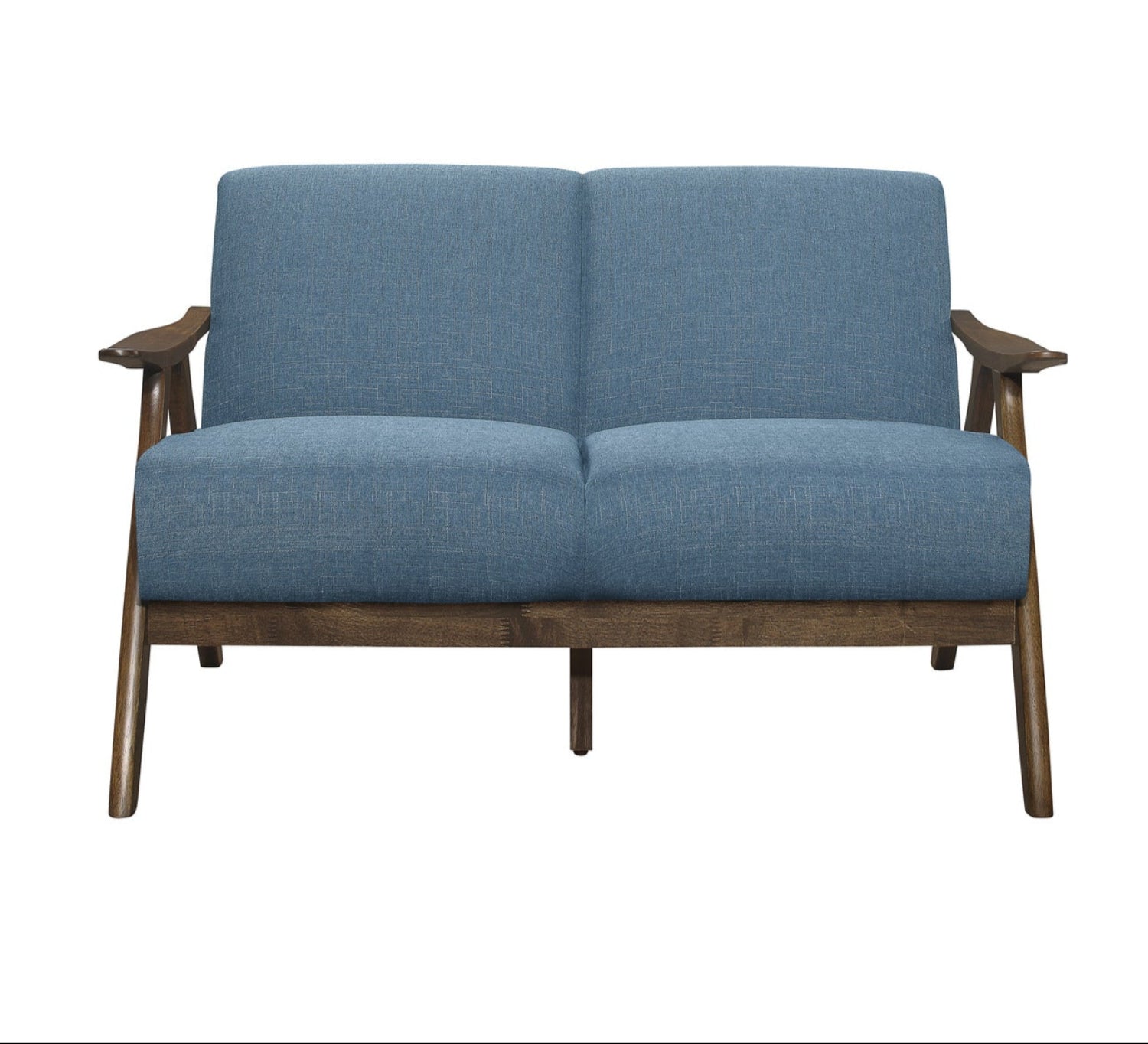 Damala Textured Fabric Loveseat Blue 1138BU