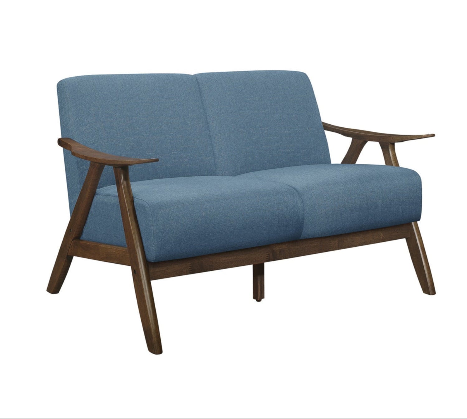 Damala Textured Fabric Loveseat Blue 1138BU