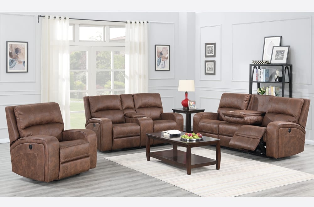 ( Discontinued ) Power Motion Sofa Collection Cognac - T1147