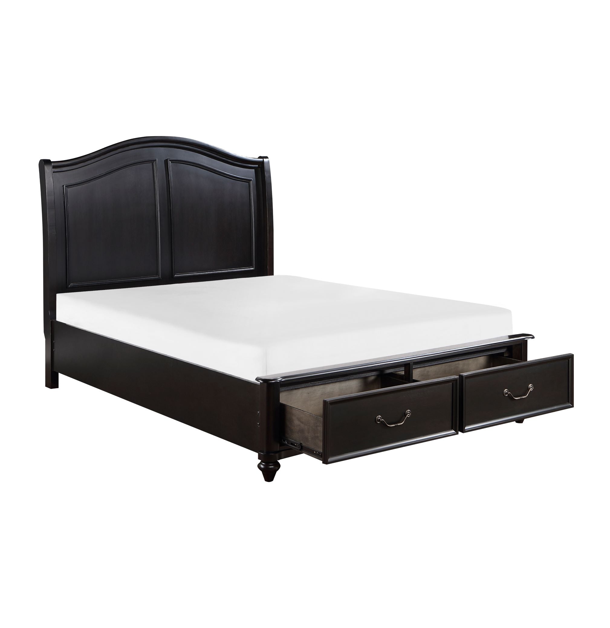 Herman Solid Wood Bedroom Set Charcoal Brown 1420