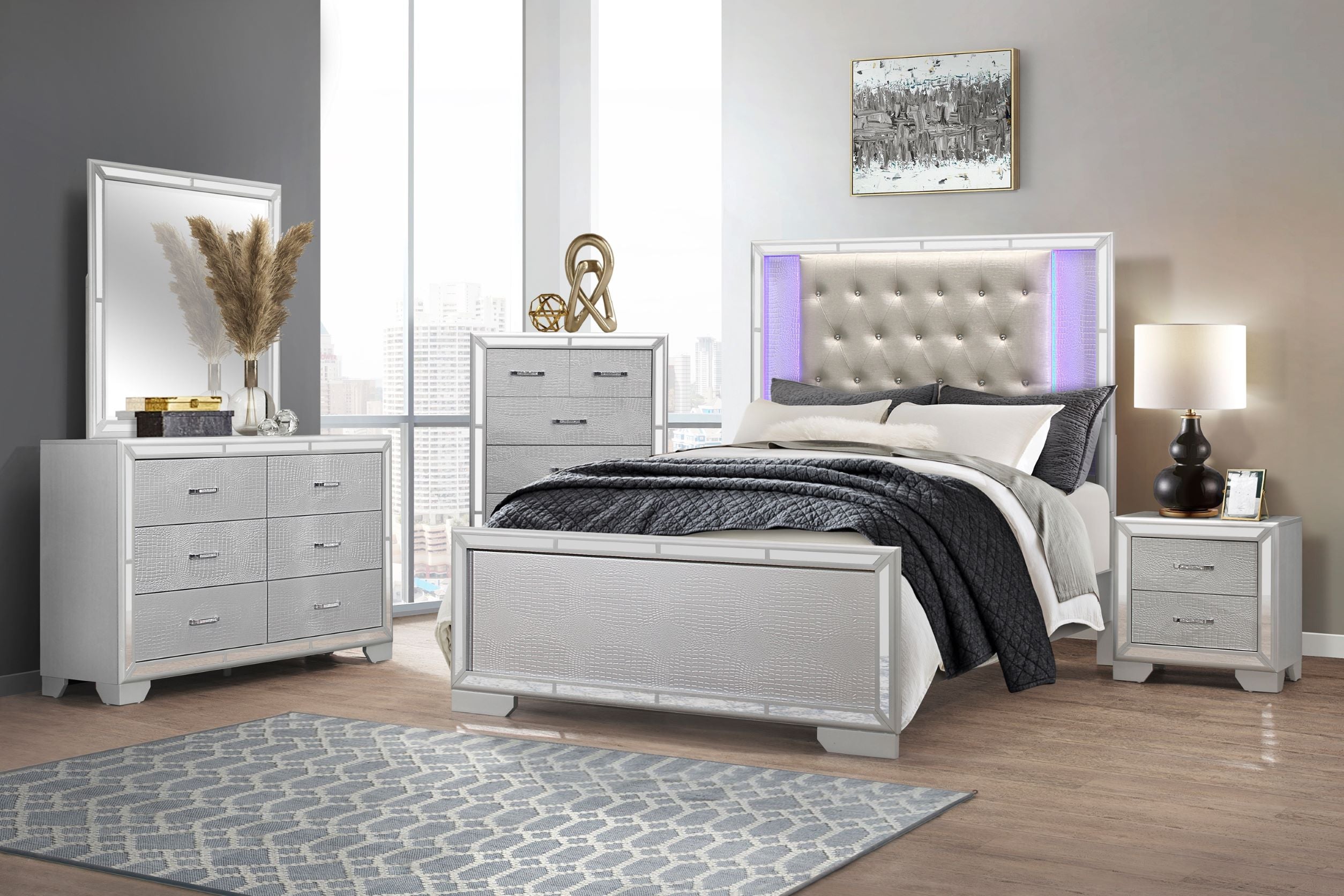 Silver Aveline Bedroom Collection 1428SV