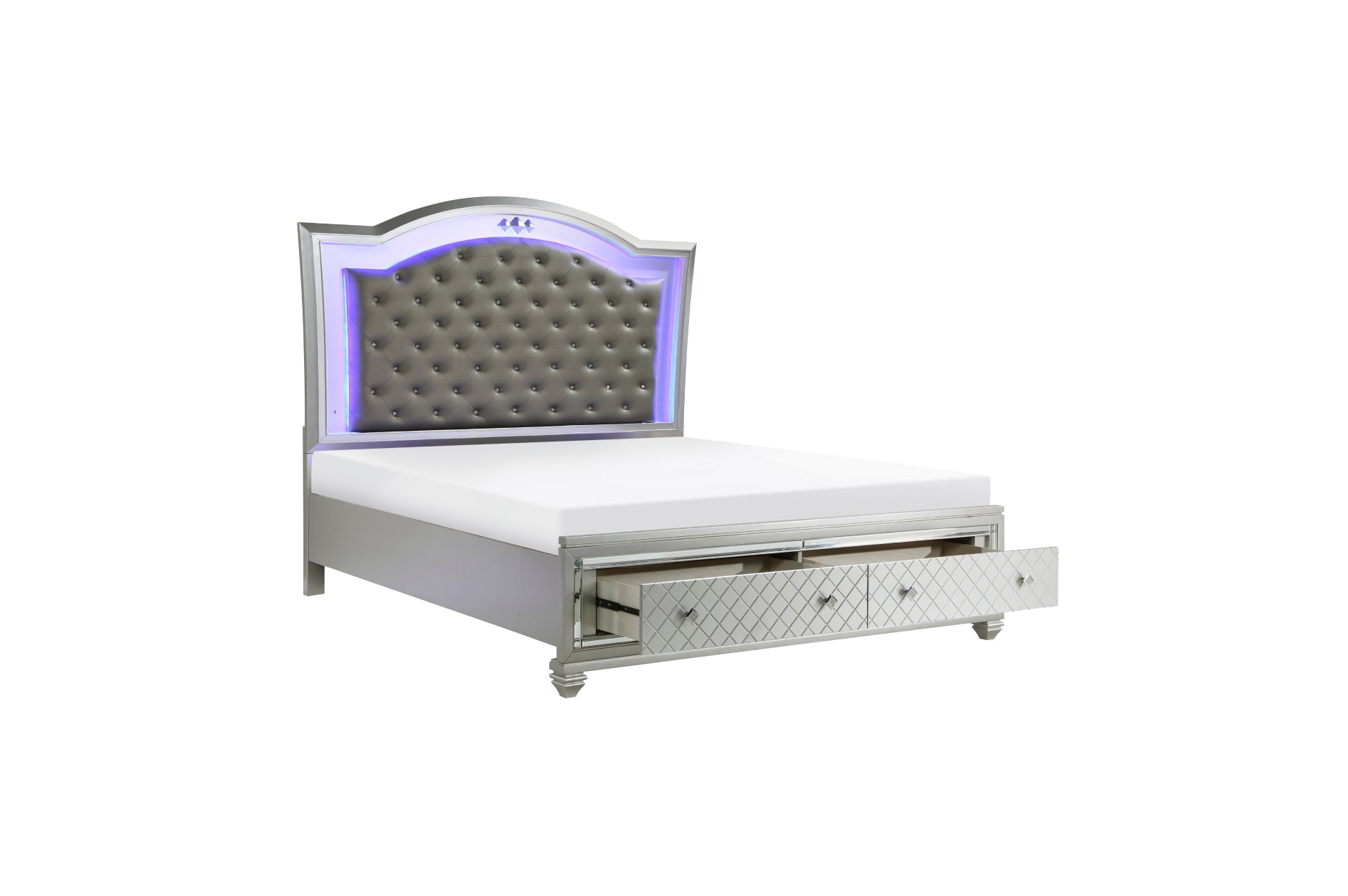 Leesa Silver Bedroom Set With LED Headboard 1430