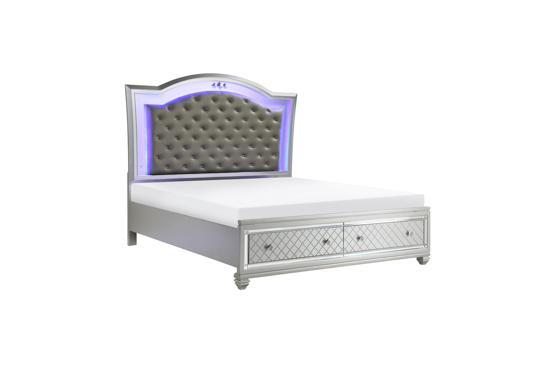 Leesa Silver Bedroom Set With LED Headboard 1430