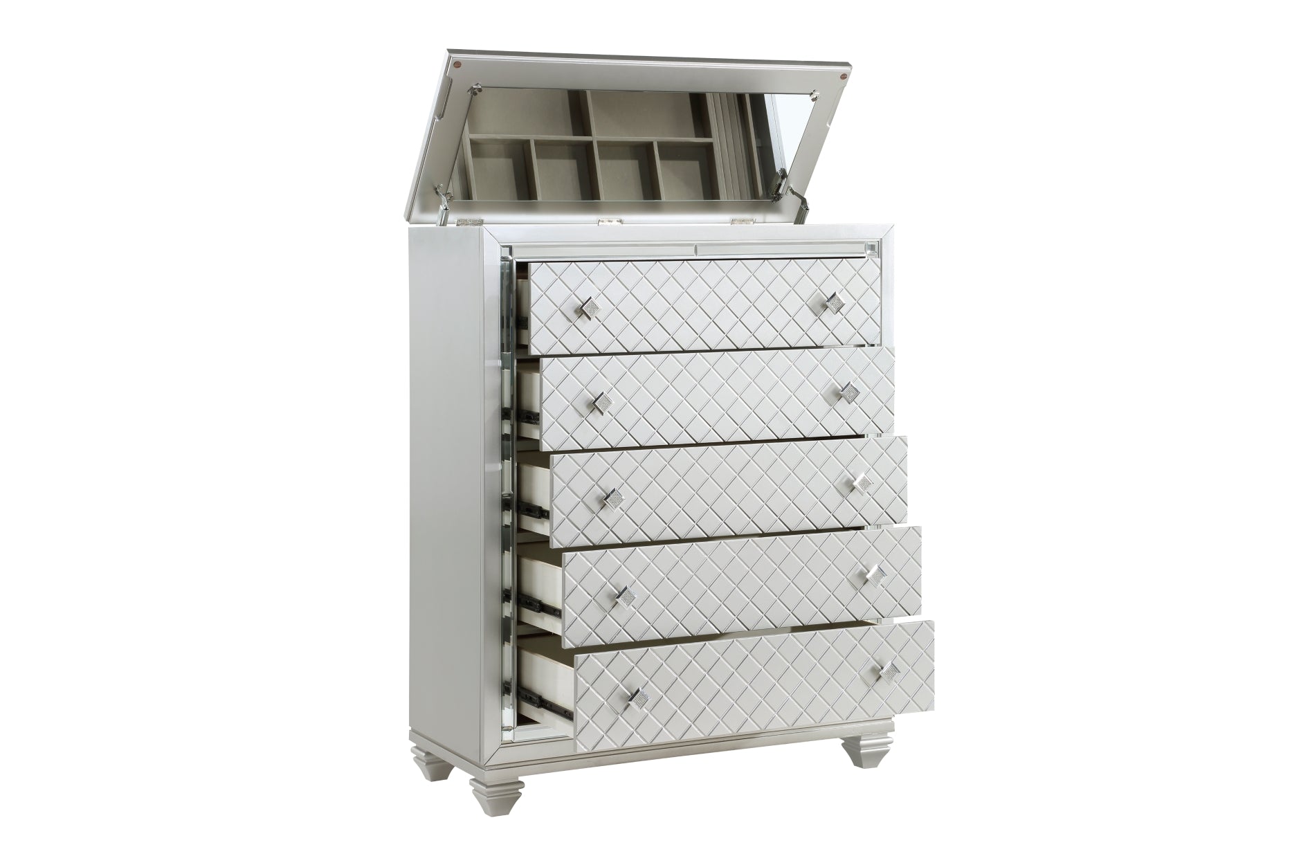 Leesa Silver Bedroom Set With LED Headboard 1430