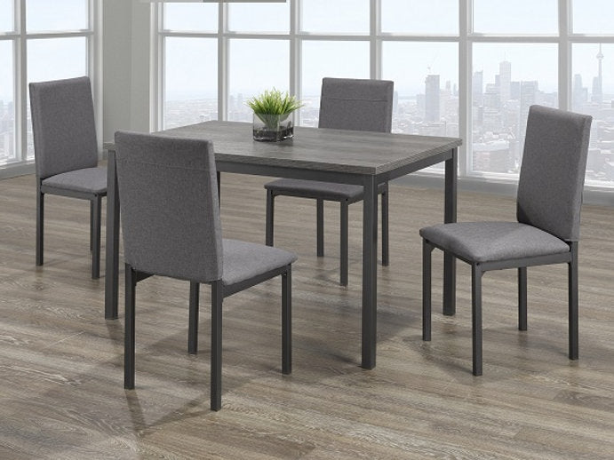 Grey Wooden Top Dining Table with Silver Metal Legs 1526