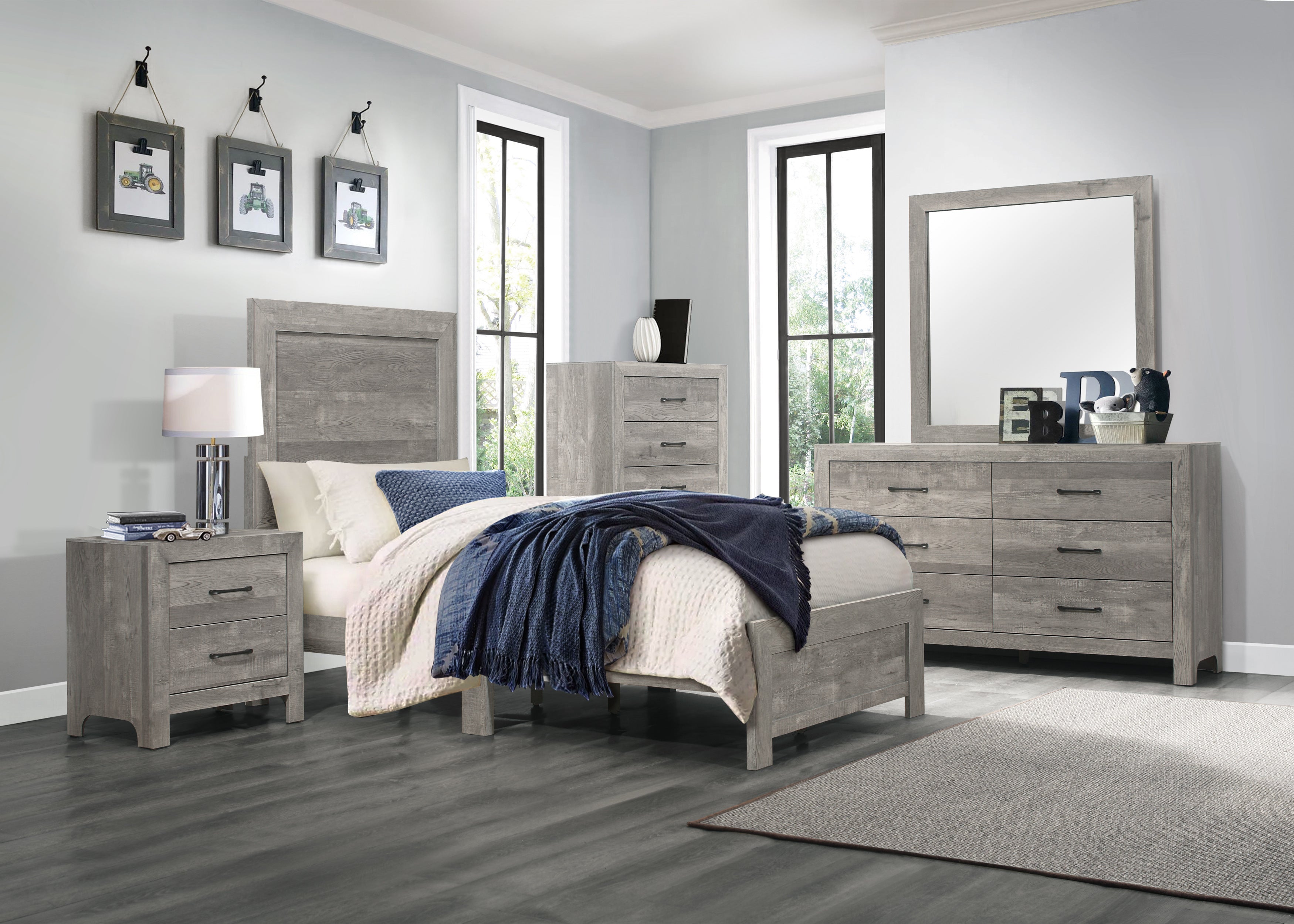 Corbin Rustic Grey Bedroom Set 1534