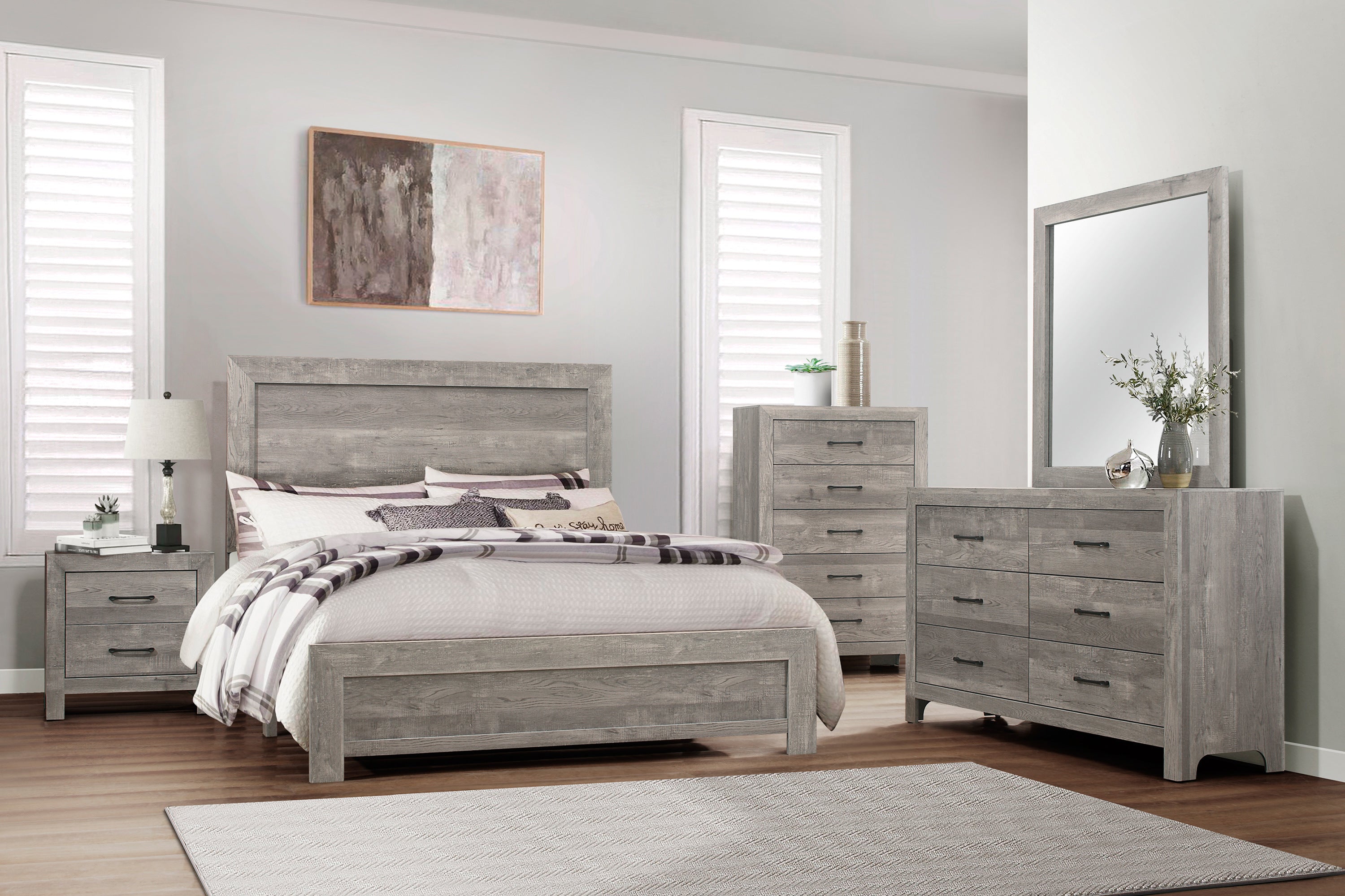 Corbin Rustic Grey Bedroom Set 1534