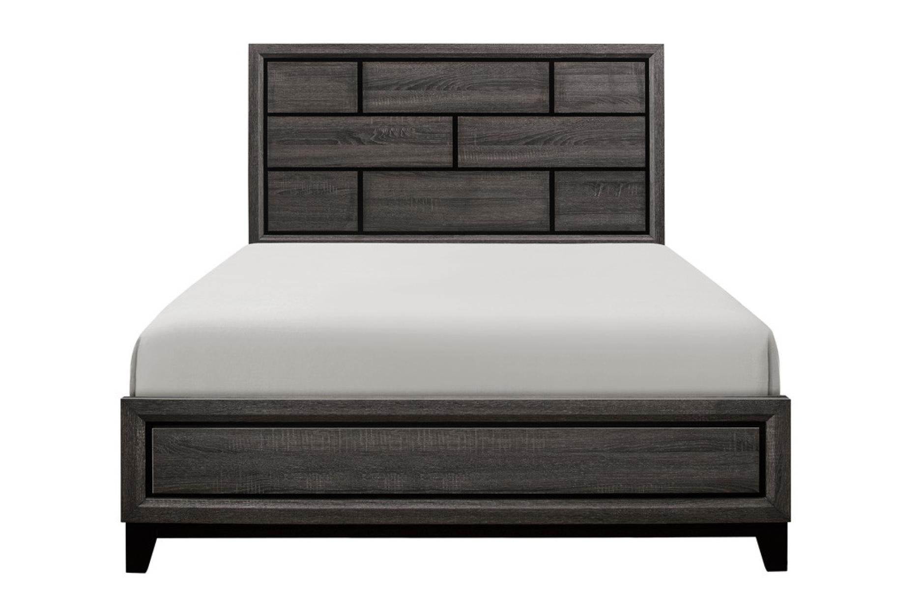 Davi Grey Wooden Bedroom Set 1645