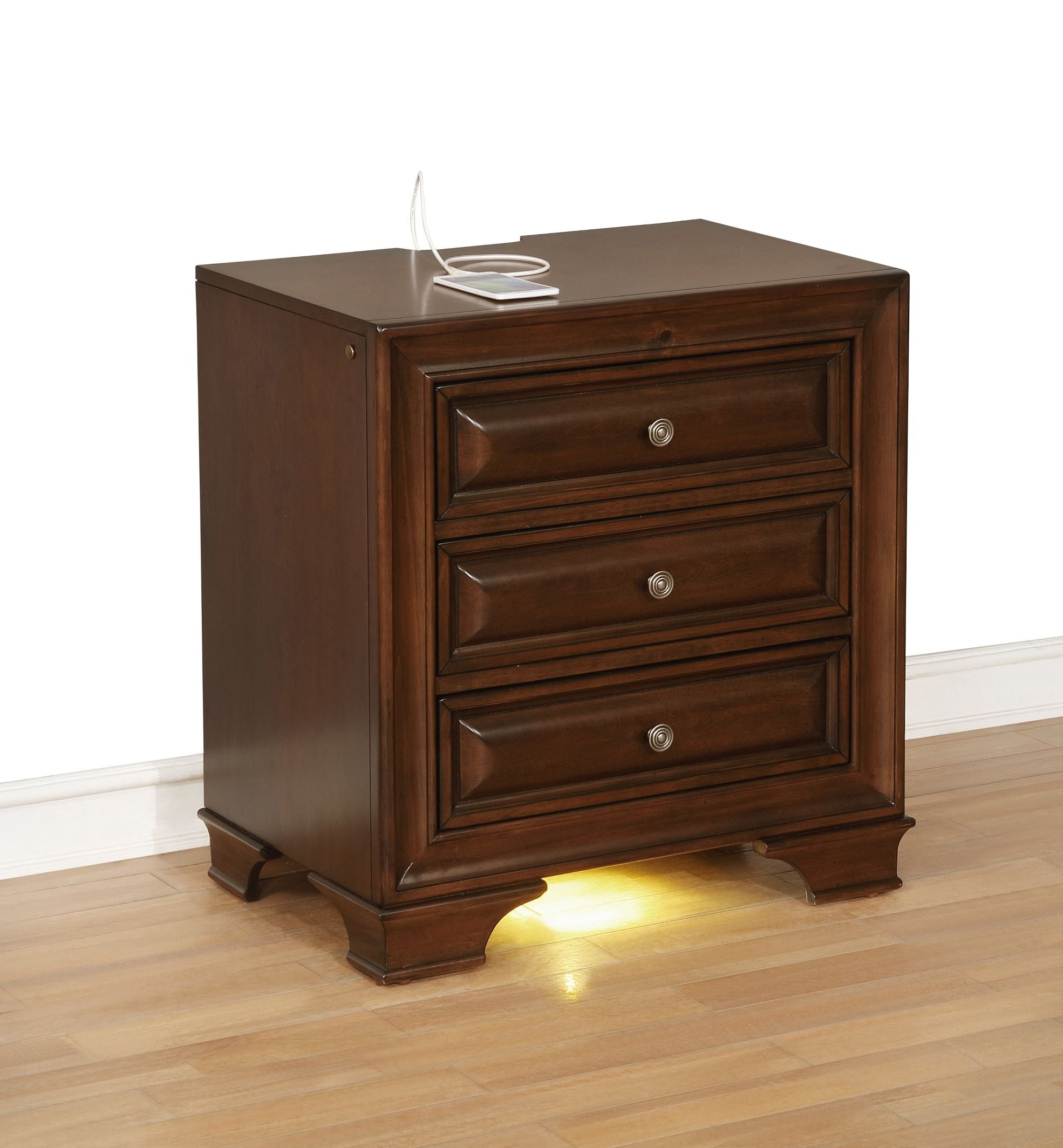 Milton Wooden Night Stand Cherry Brown 1701