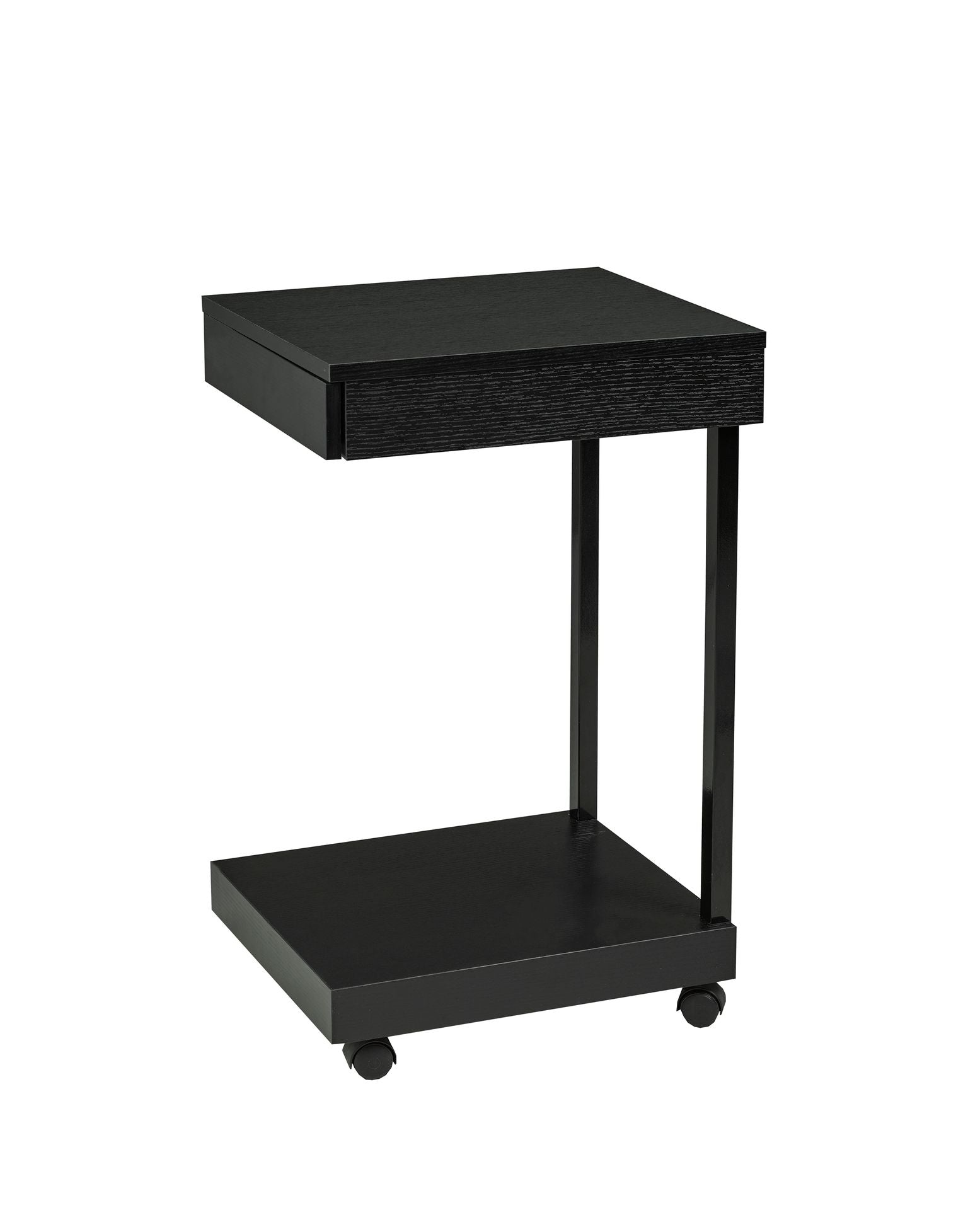 Black Laptop Stand With Storage Drawer 18009