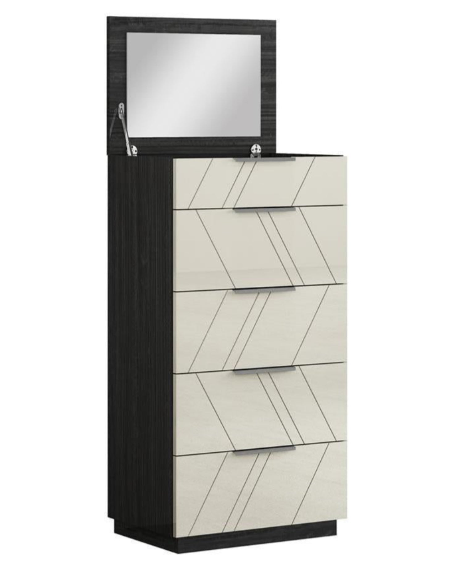 Travis Unique Grey Angley 4 Drawer Chest B157