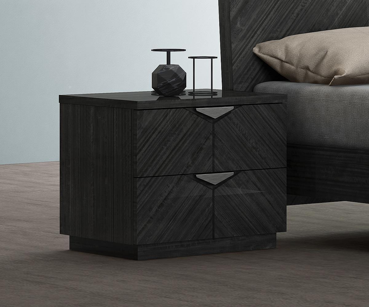Stark Unique Grey Angley 2 Drawer Night Stand B162