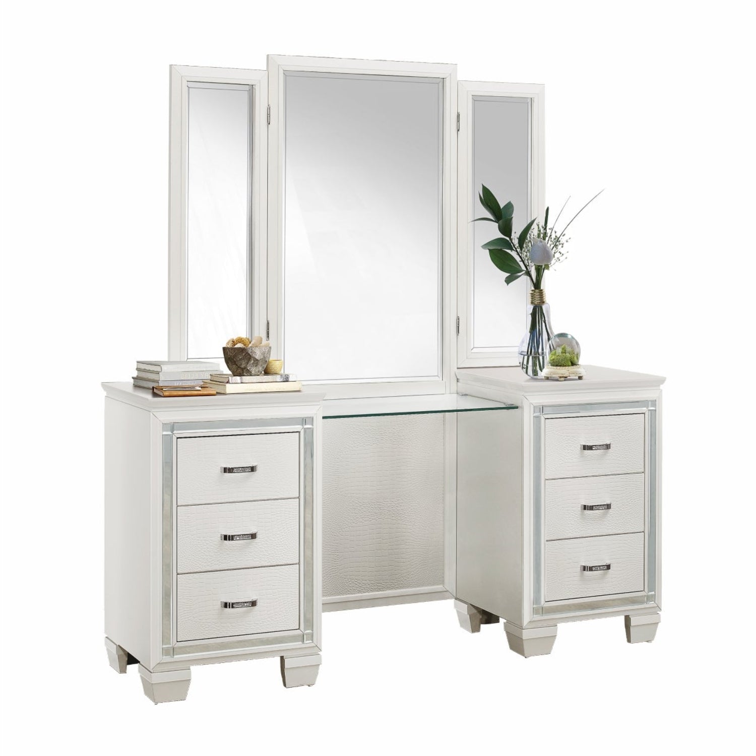 White Allura Wooden Bedroom Set 1916W