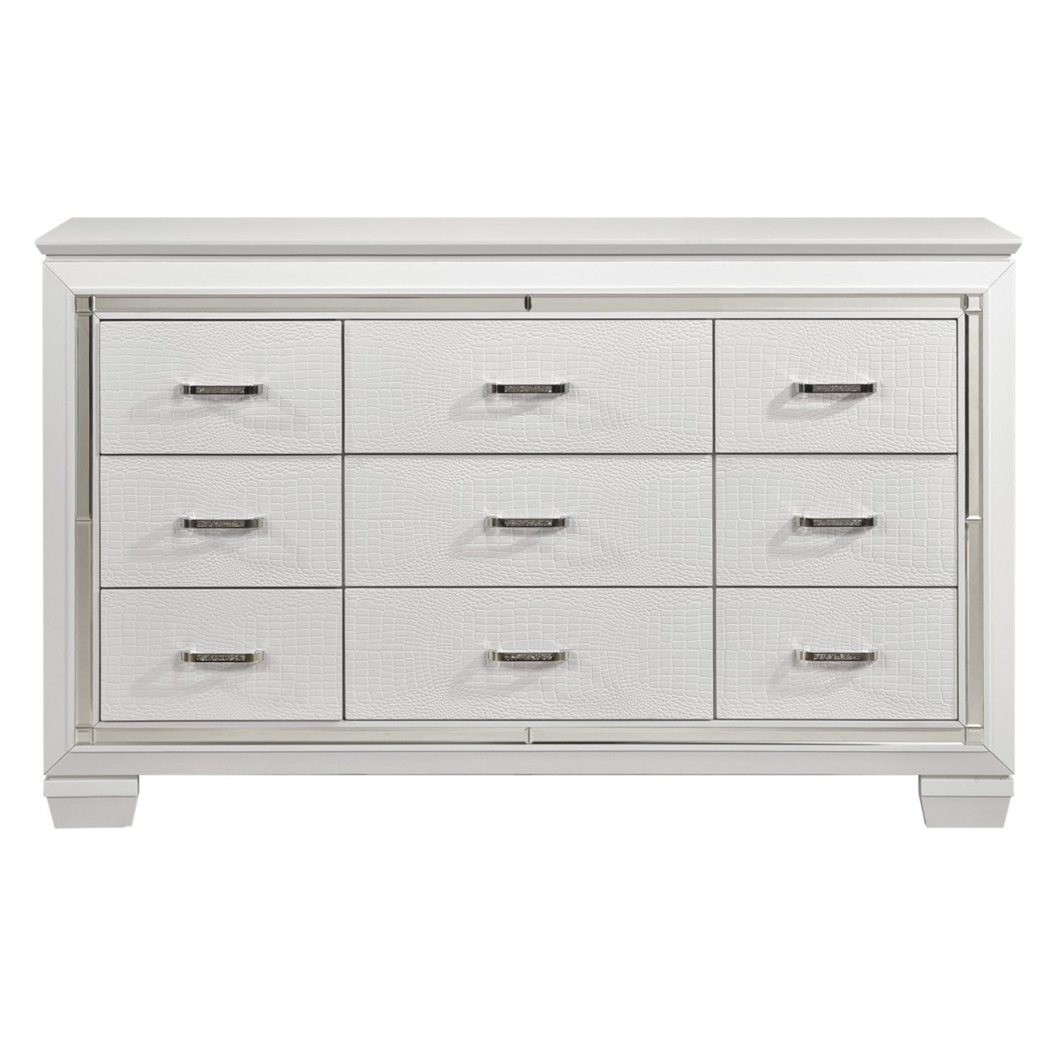 White Allura 9 Drawers Dresser & Mirror 1916W