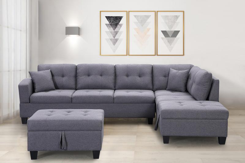 Sectional with Storage Ottoman 1982