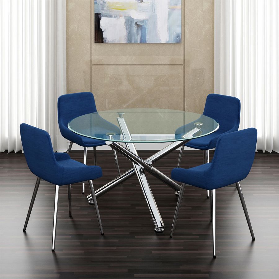 Solara II Round Dining Table in Chrome 201-160-40