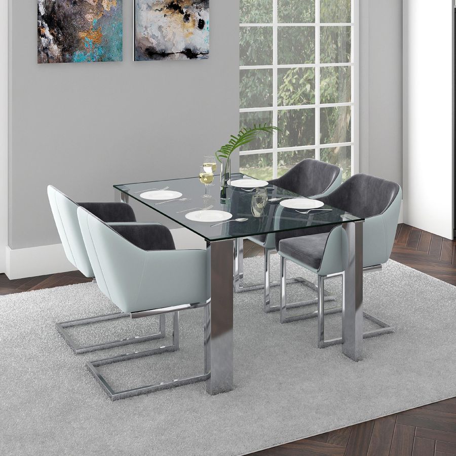 Frankfurt Rectangular Dining Table in Stainless Steel 201-165