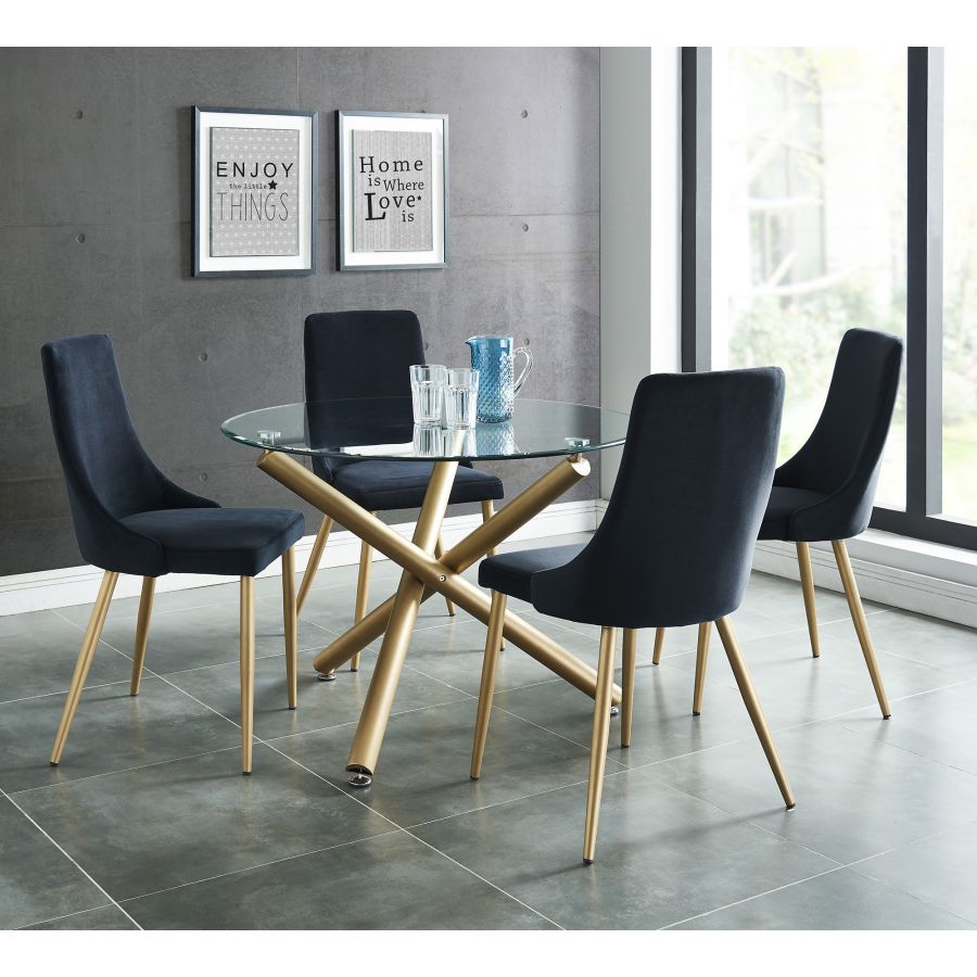 Carmilla Round Dining Table in Gold