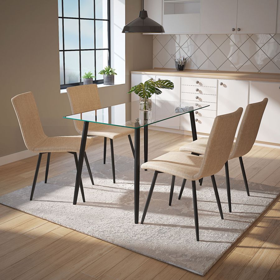 Abbot Rectangular Dining Table in Black 201-453BK