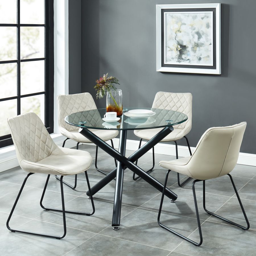 Suzette Round Dining Table in Black 201-476-40