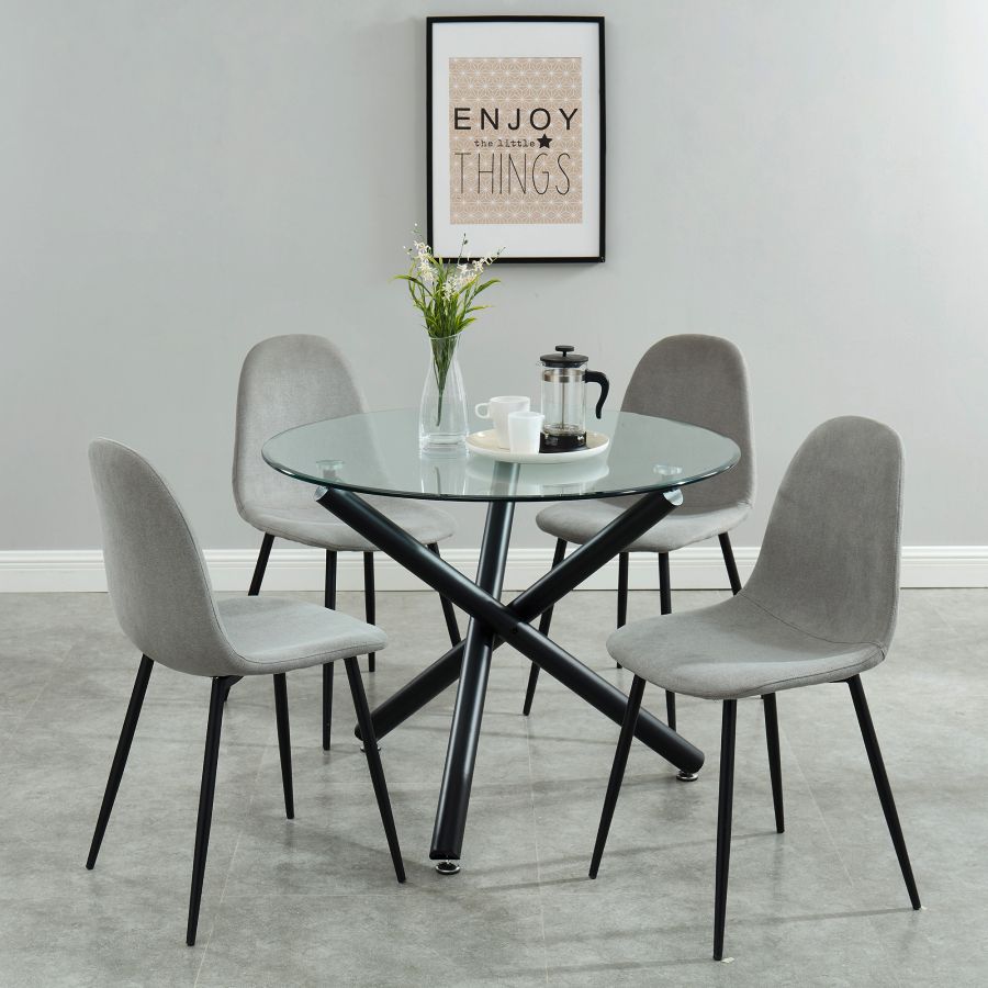 Suzette Round Dining Table in Black 201-476-40