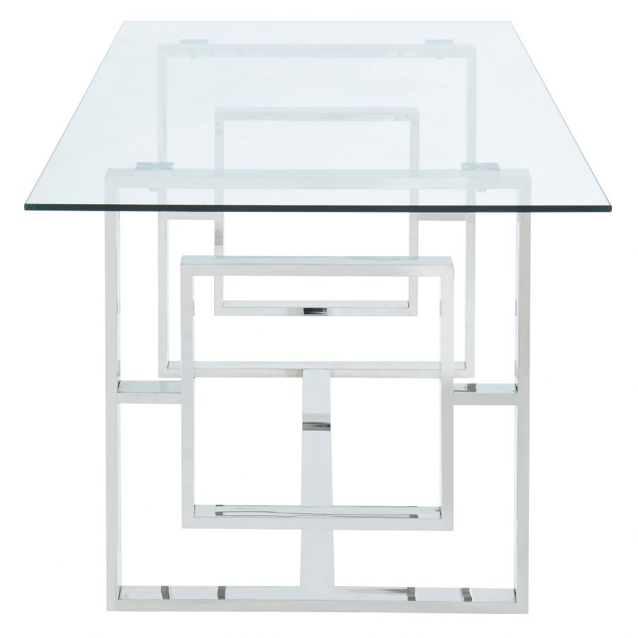 Eros Rectangular Dining Table in Silver 201-482CH
