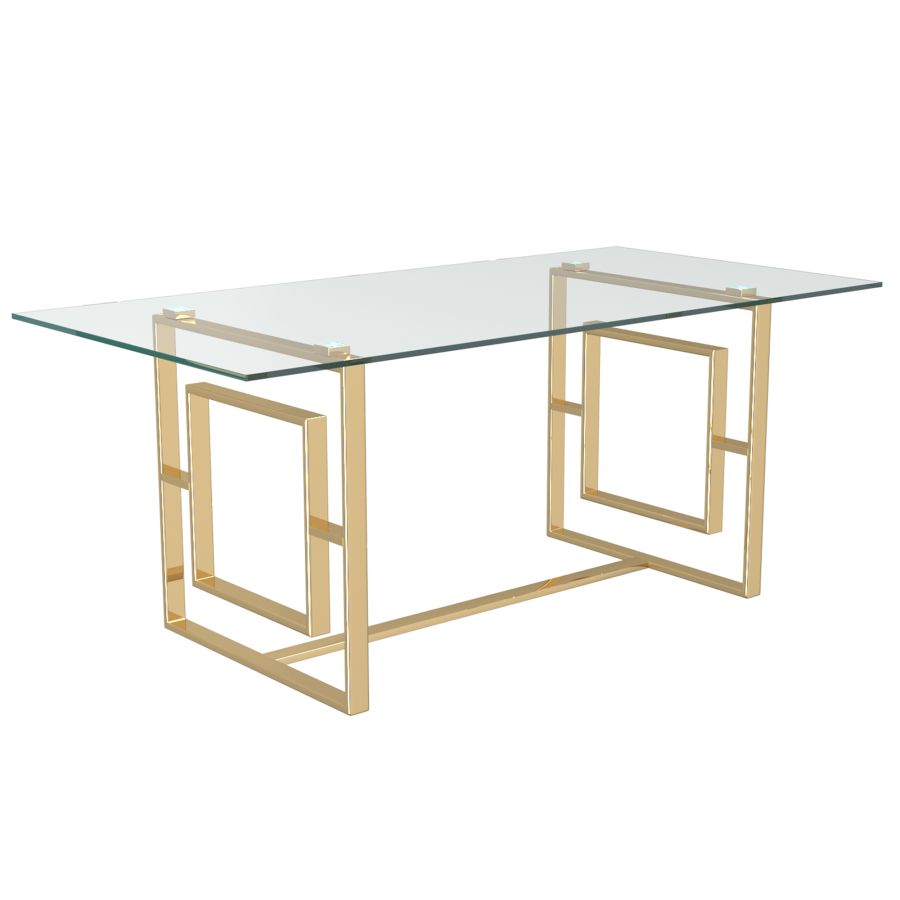 Eros Rectangular Dining Table in Gold 201-482GL