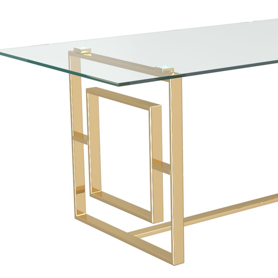 Eros Rectangular Dining Table in Gold 201-482GL