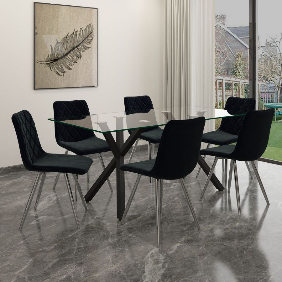 Stark Rectangular Dining Table in Black 201-535BK