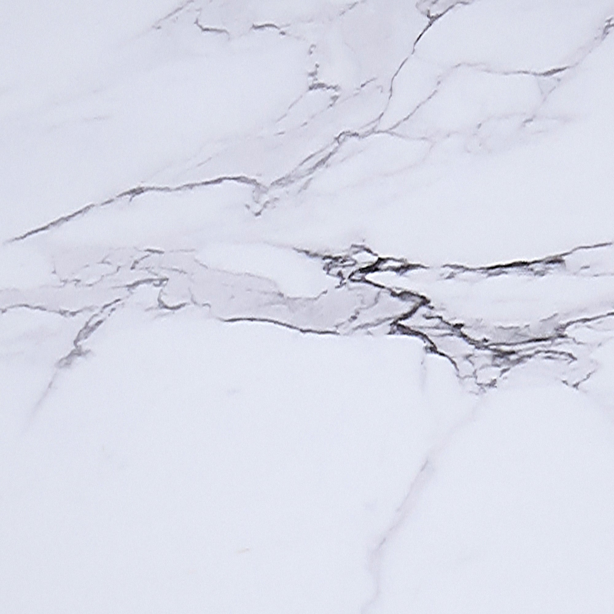 Zilo 48" Round Dining Table in White Faux Marble and Black 201-671BK_L