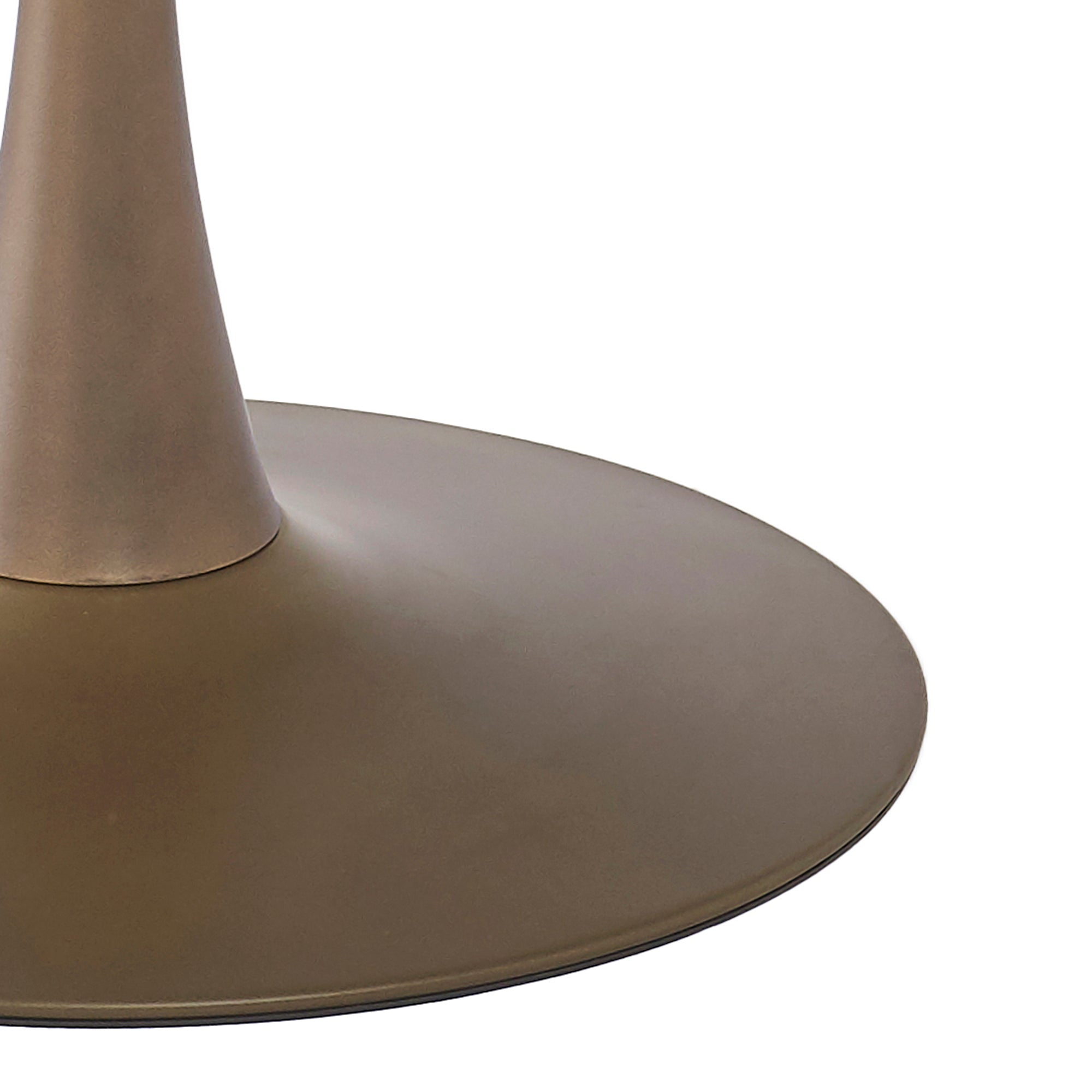 Zilo 48" Round Dining Table in White Faux Marble and Aged Gold 201-671GD_L