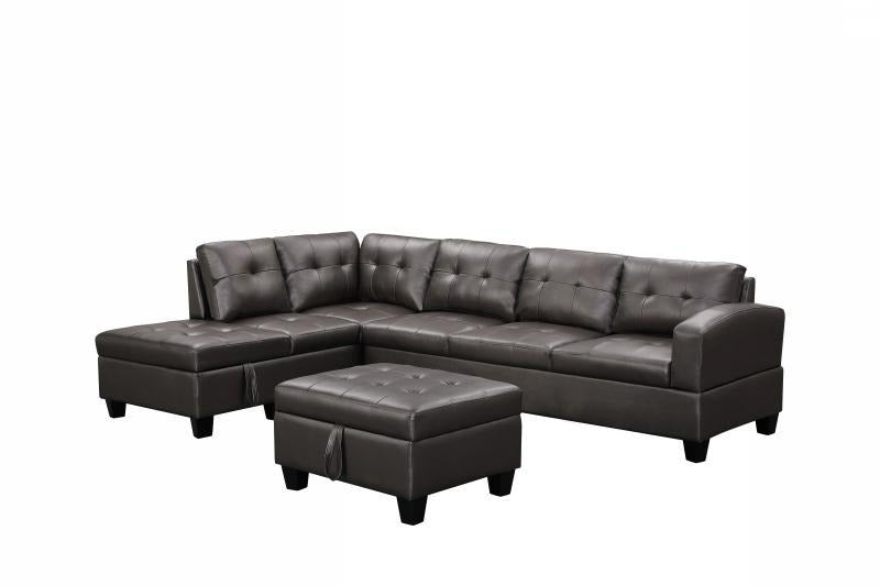 Sectional with Storage Ottoman - Black 2019