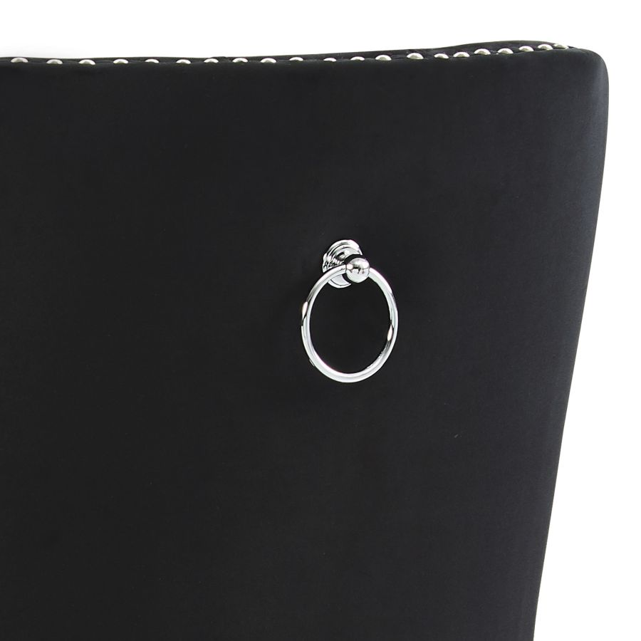 Rizzo Side Chair, Velvet, Set of 2 in Black 202-080BK