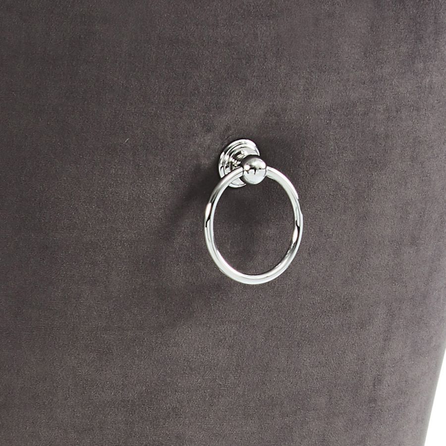 Rizzo Side Chair, Velvet, Set of 2 in Grey and Black 202-080GY