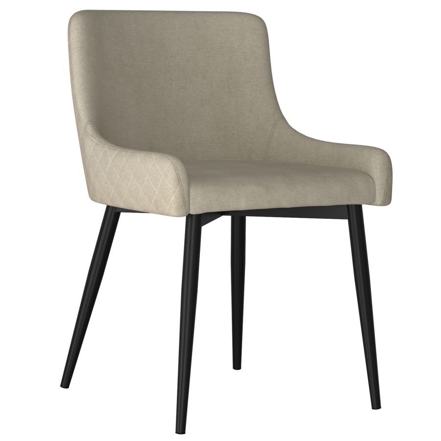 Bianca Side Chair, set of 2 in Beige with Black Leg 202-086BG/BK