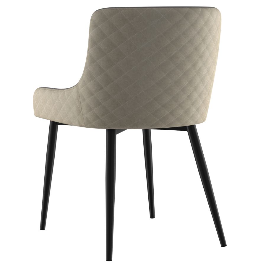 Bianca Side Chair, set of 2 in Beige with Black Leg 202-086BG/BK