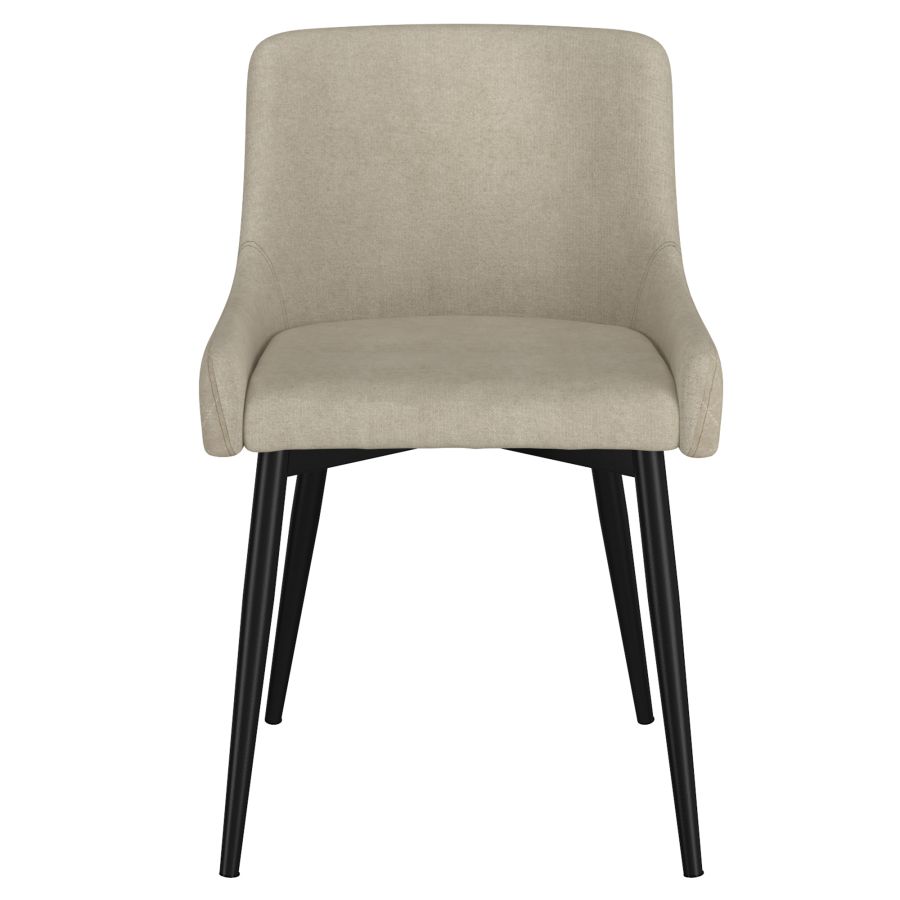 Bianca Side Chair, set of 2 in Beige with Black Leg 202-086BG/BK