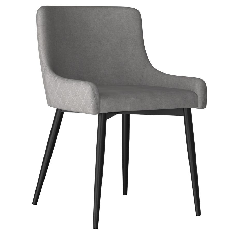Bianca Side Chair, set of 2 in Grey with Black Leg 202-086GY/BK