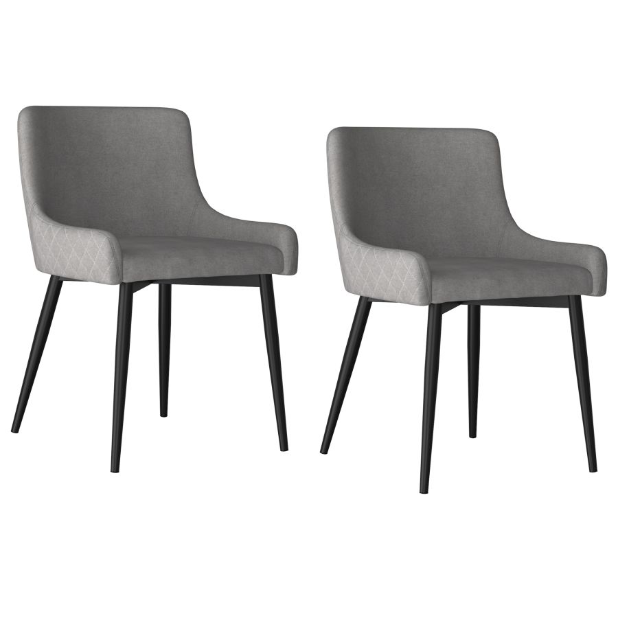 Bianca Side Chair, set of 2 in Grey with Black Leg 202-086GY/BK