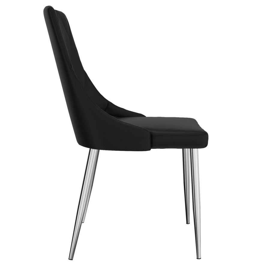 Devo Side Chair, set of 2 in Black 202-087BK