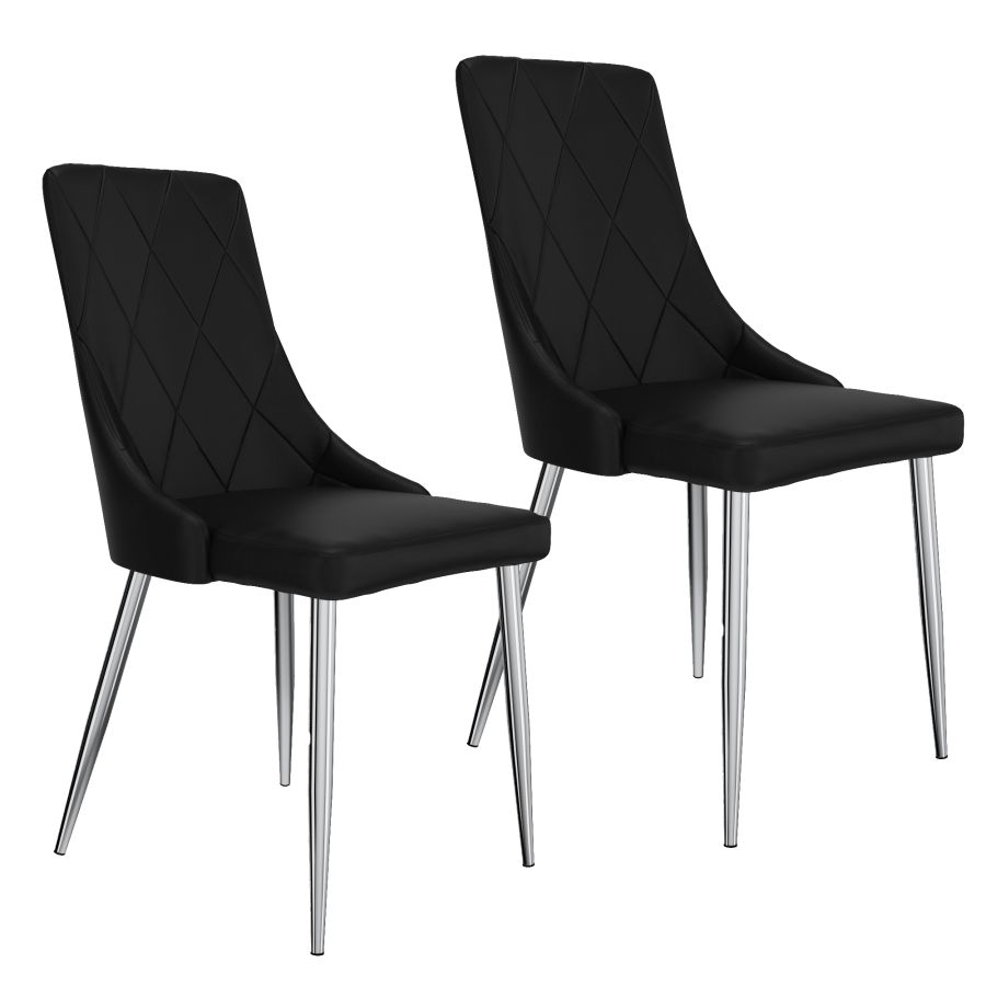Devo Side Chair, set of 2 in Black 202-087BK