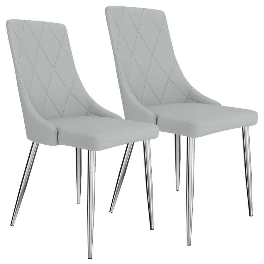 Devo Side Chair, set of 2 in Light Grey 202-087LG