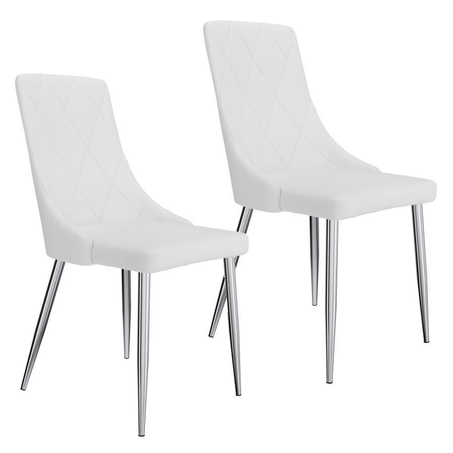 Devo Side Chair, set of 2 in White 202-087WT