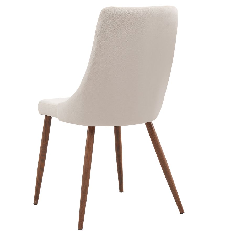 Cora Side Chair, Set of 2 in Beige and Walnut 202-182BG